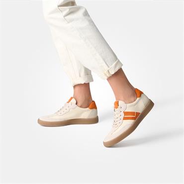 Paul Green Gumsole T Toe Trainer - Cream Orange